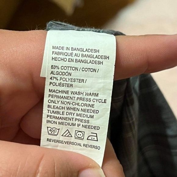 G.H. Bass Mens Gray Plaid Long Sleeve Collared Outdoor Button Up Shirt Sz Large - Picture 7 of 13